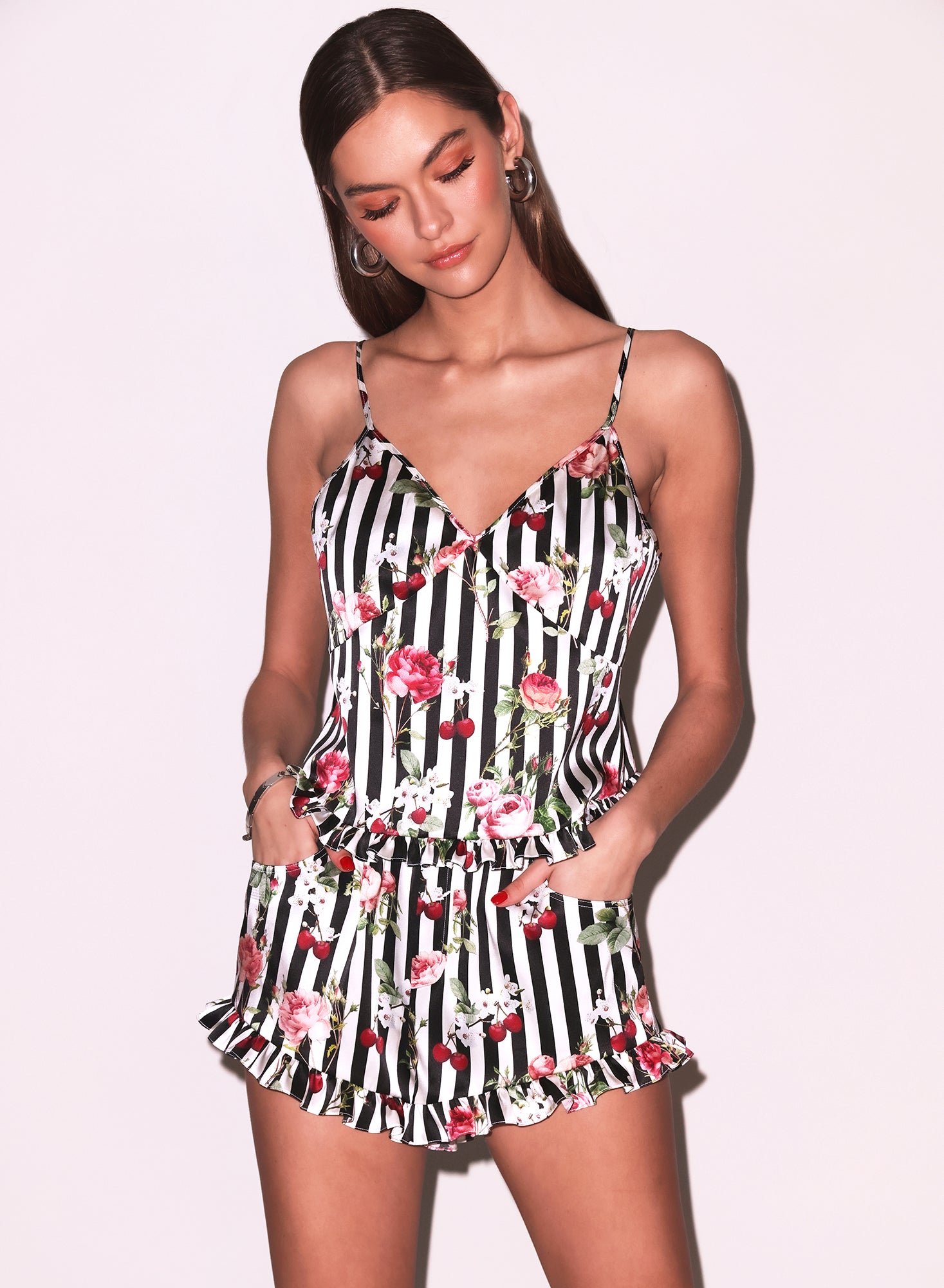 Cherry Rose Ruffle Short