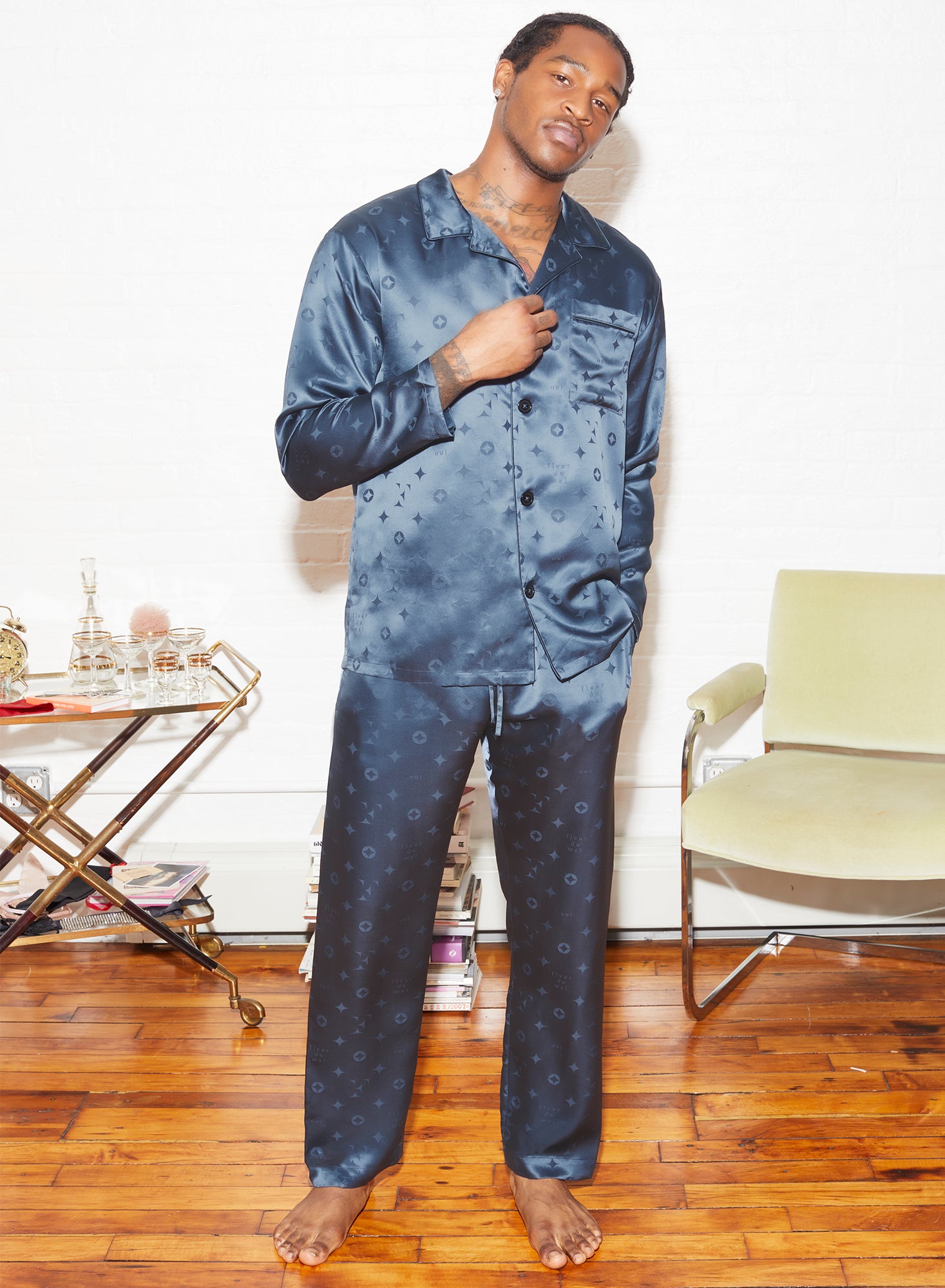 Silk Jacquard PJ Top